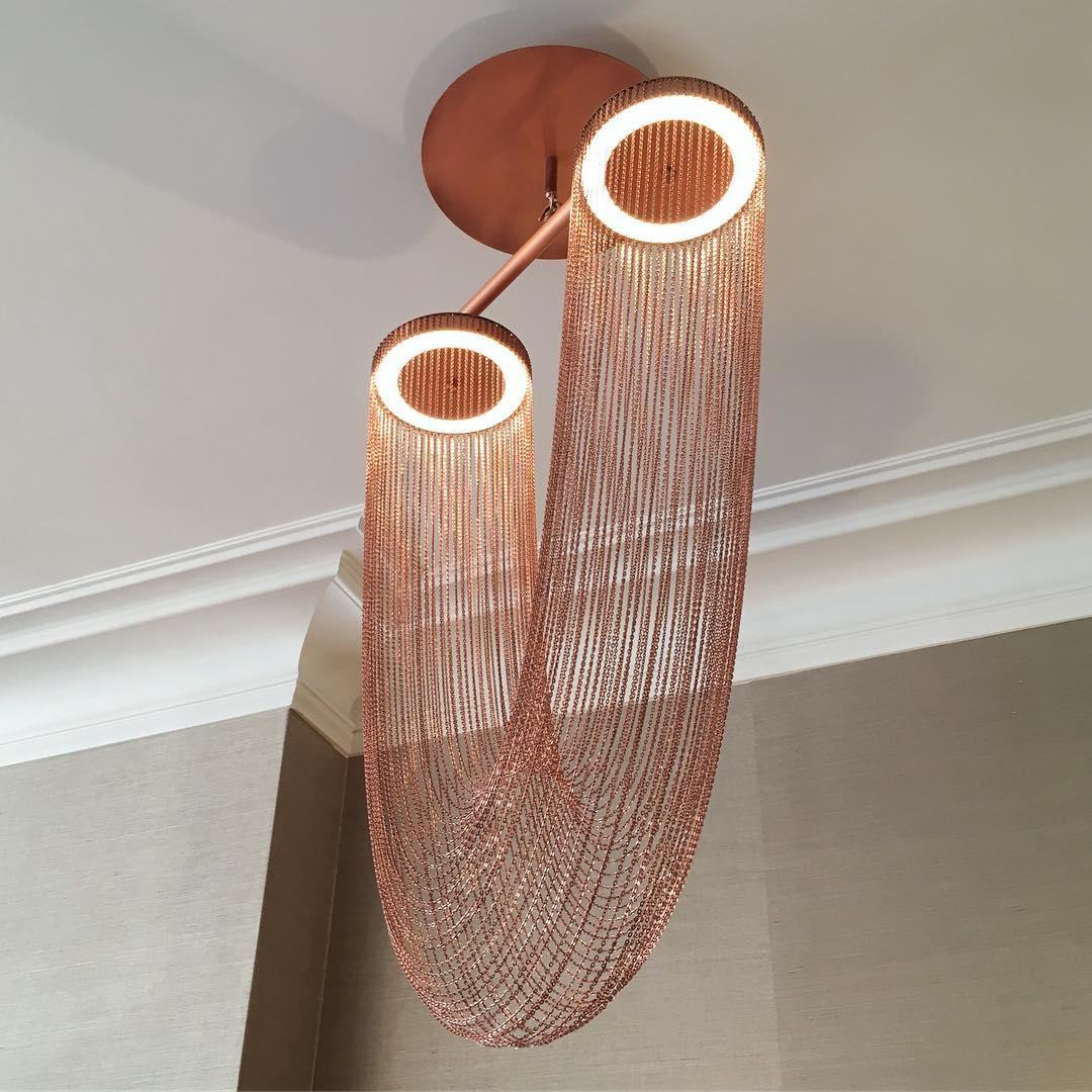 Apsht Pendant Light Copper Chain Sculptural Modern
