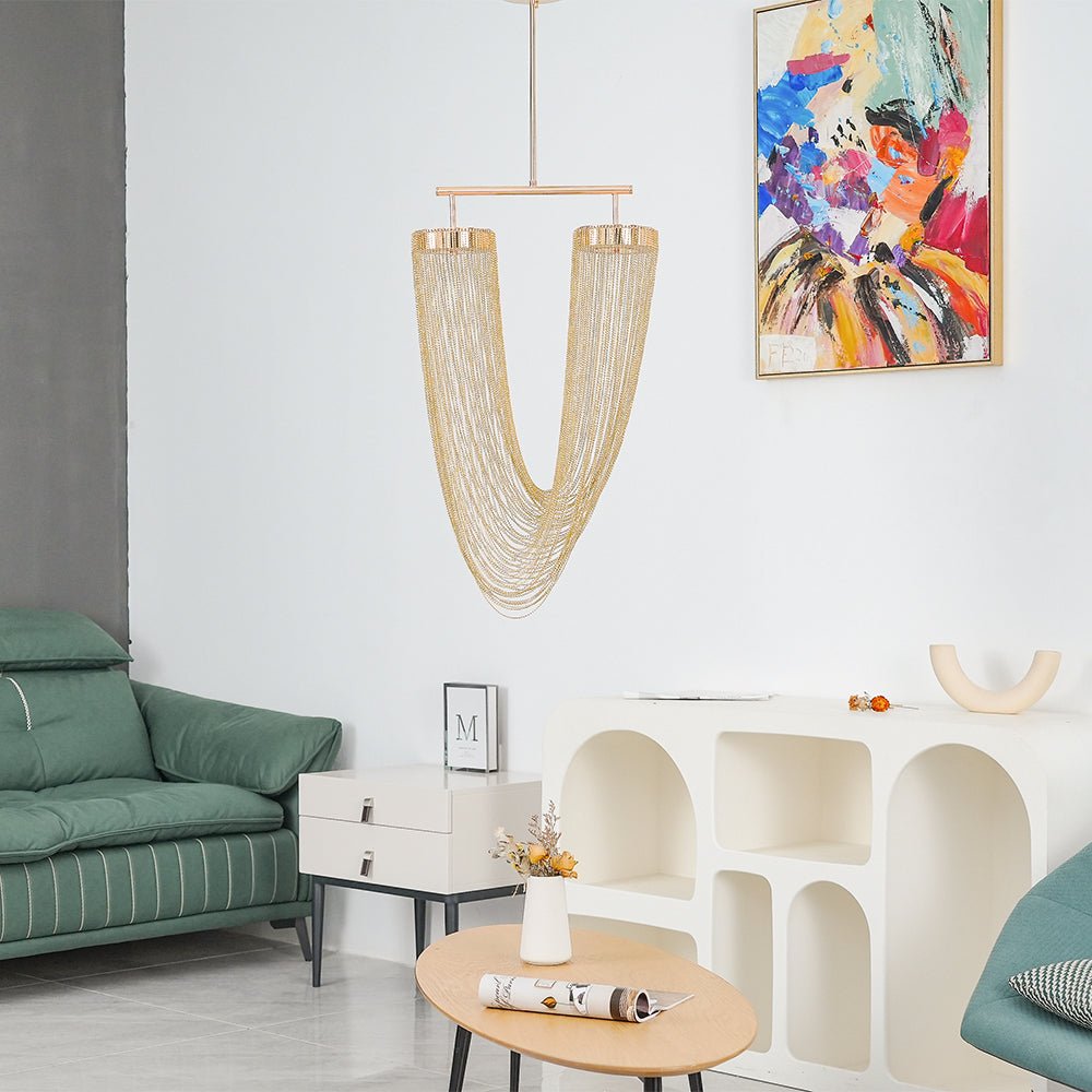 Apsht Pendant Light Copper Chain Sculptural Modern
