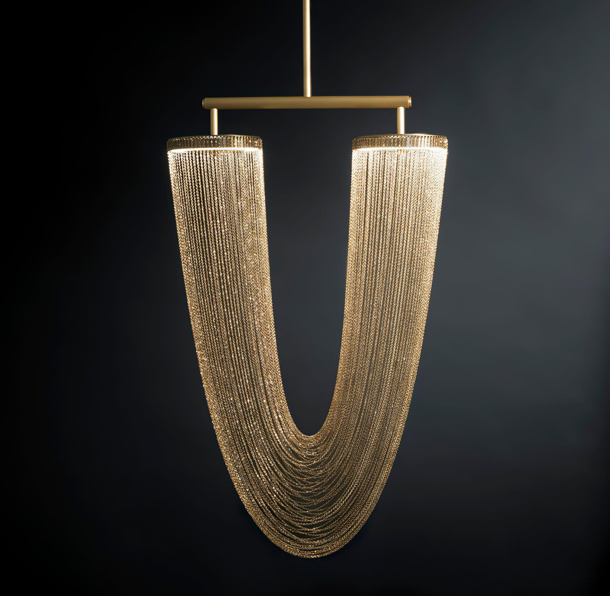 Apsht Pendant Light Copper Chain Sculptural Modern