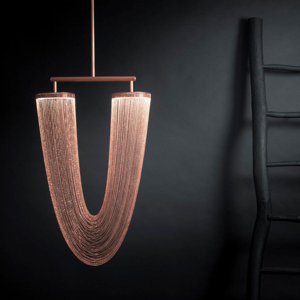 Apsht Pendant Light Copper Chain Sculptural Modern