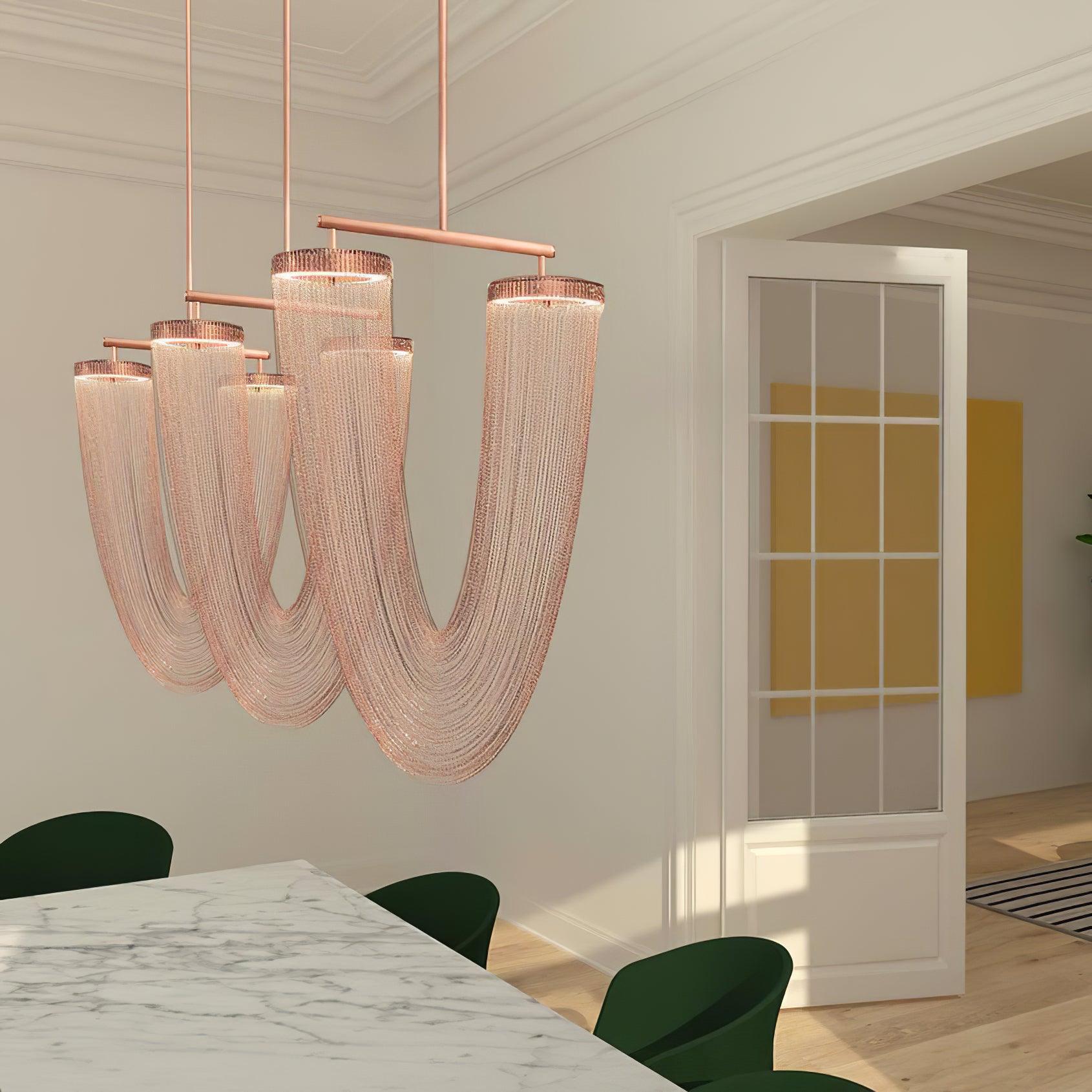 Apsht Pendant Light Copper Chain Sculptural Modern