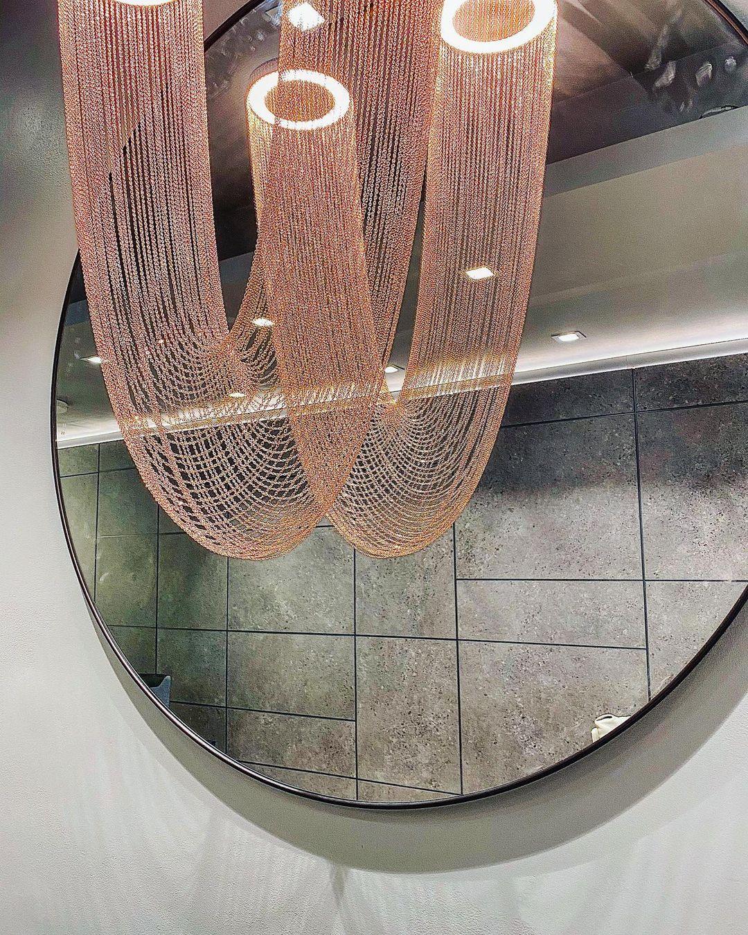 Apsht Pendant Light Copper Chain Sculptural Modern