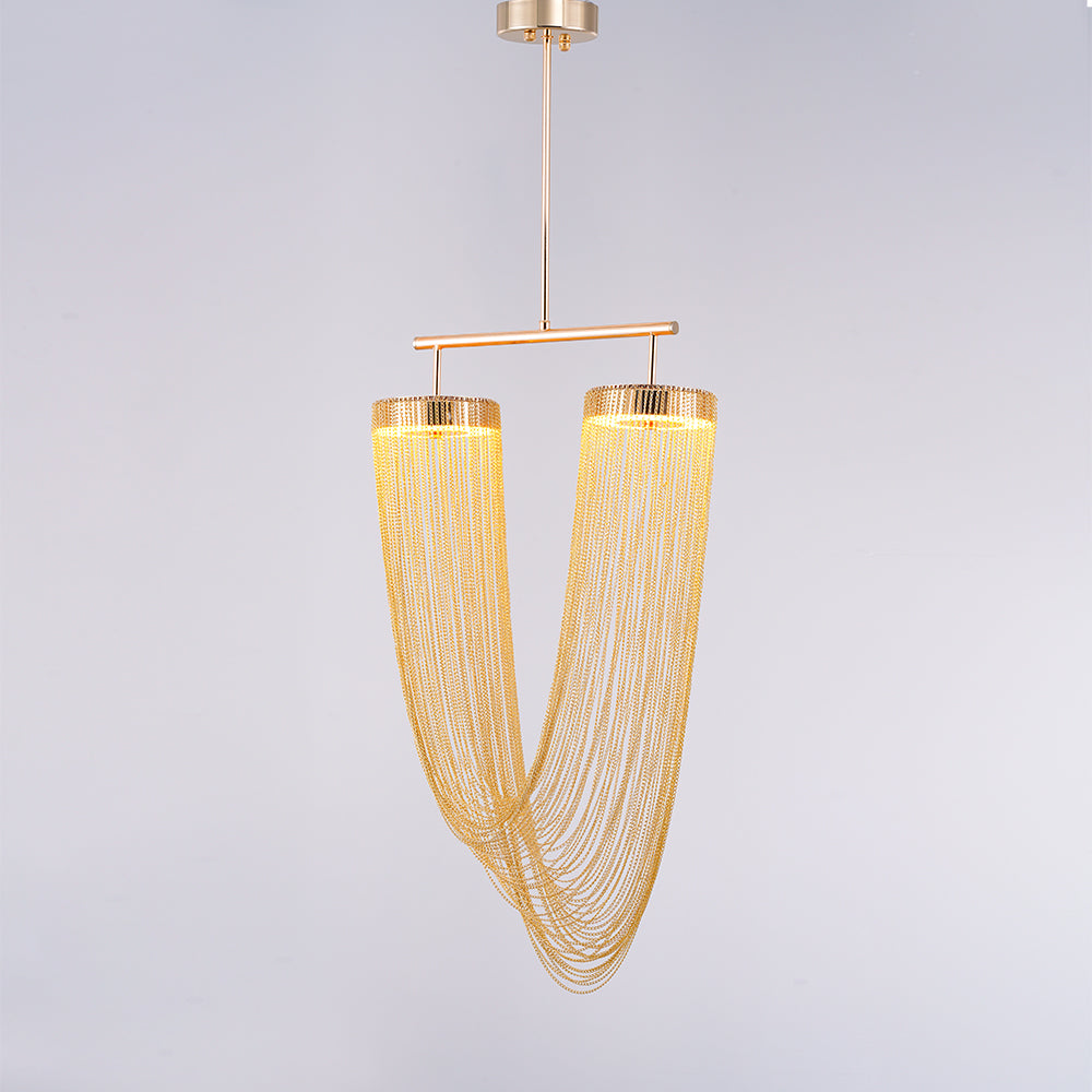 Apsht Pendant Light Copper Chain Sculptural Modern
