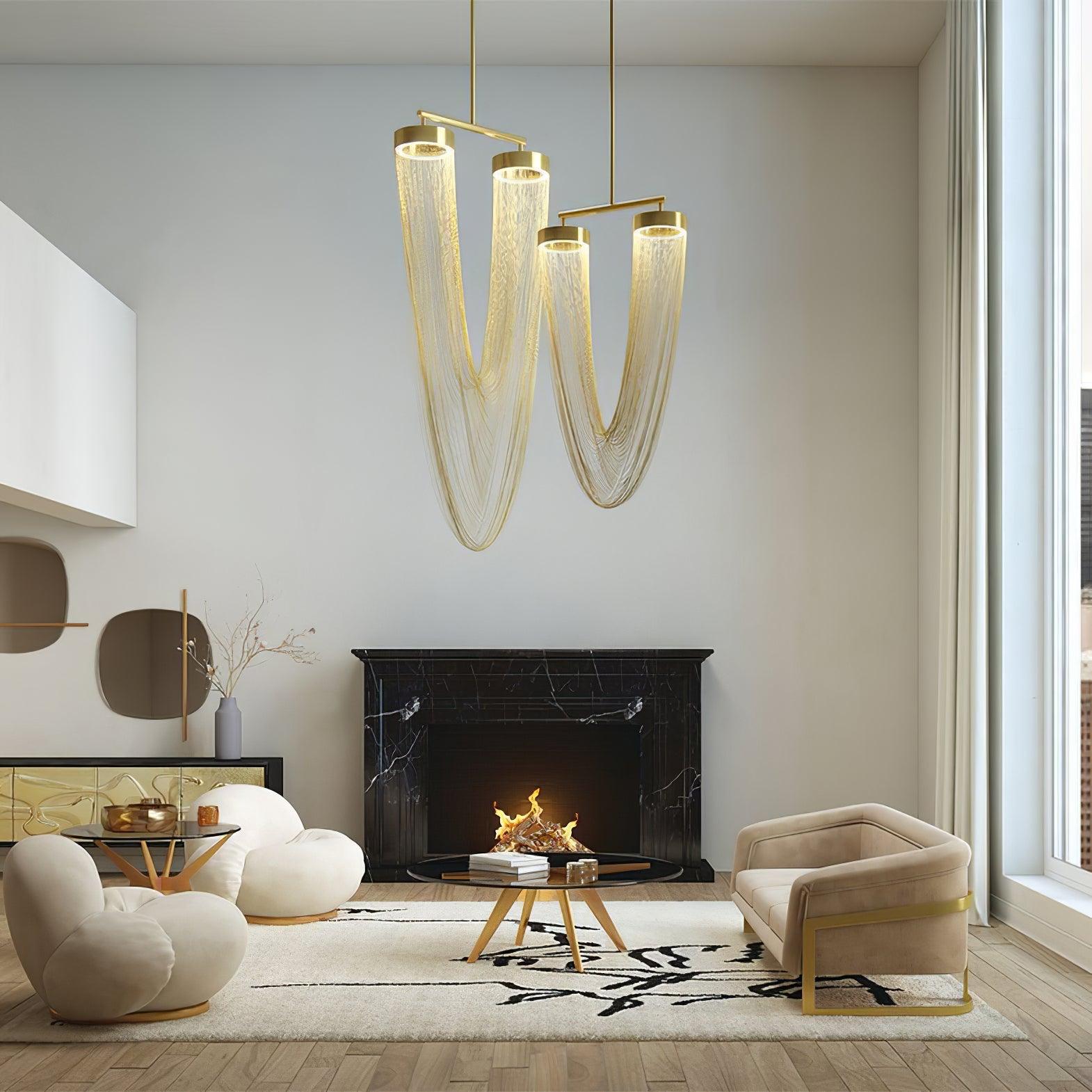 Apsht Pendant Light Copper Chain Sculptural Modern