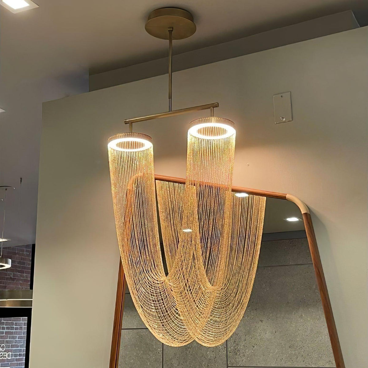 Apsht Pendant Light Copper Chain Sculptural Modern