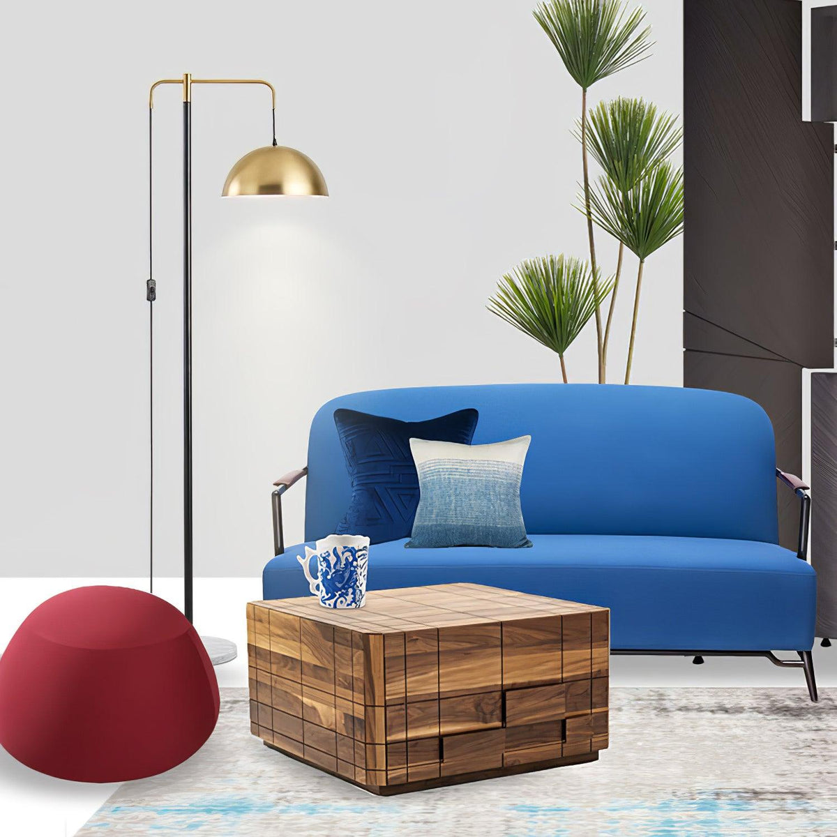 Lumirette Brass Arc Floor Lamp