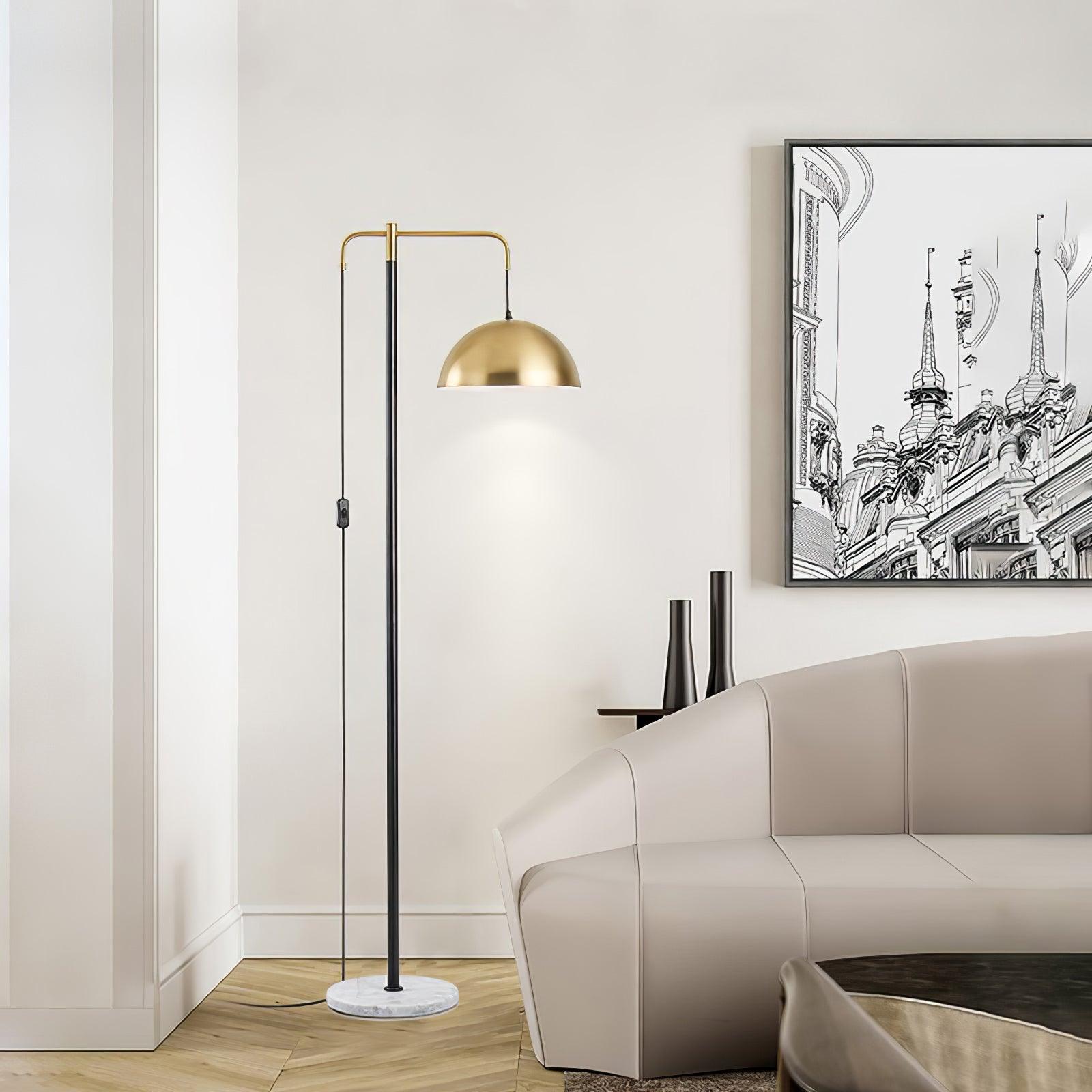 Lumirette Brass Arc Floor Lamp