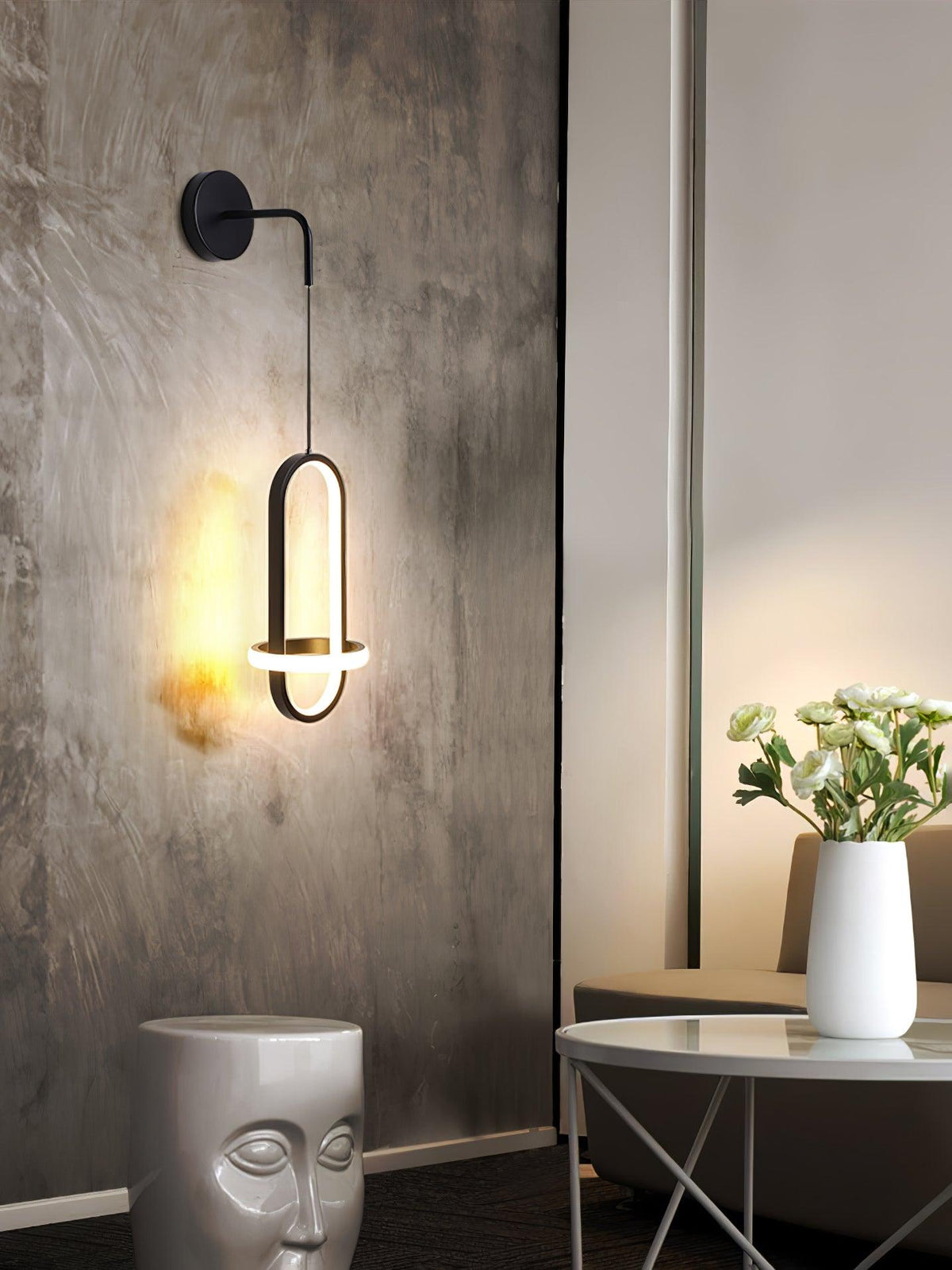 Vivianne Modern Minimalist Oval Brass Wall Light
