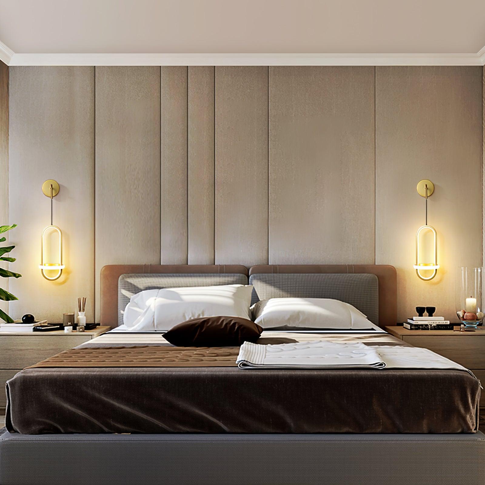 Vivianne Modern Minimalist Oval Brass Wall Light