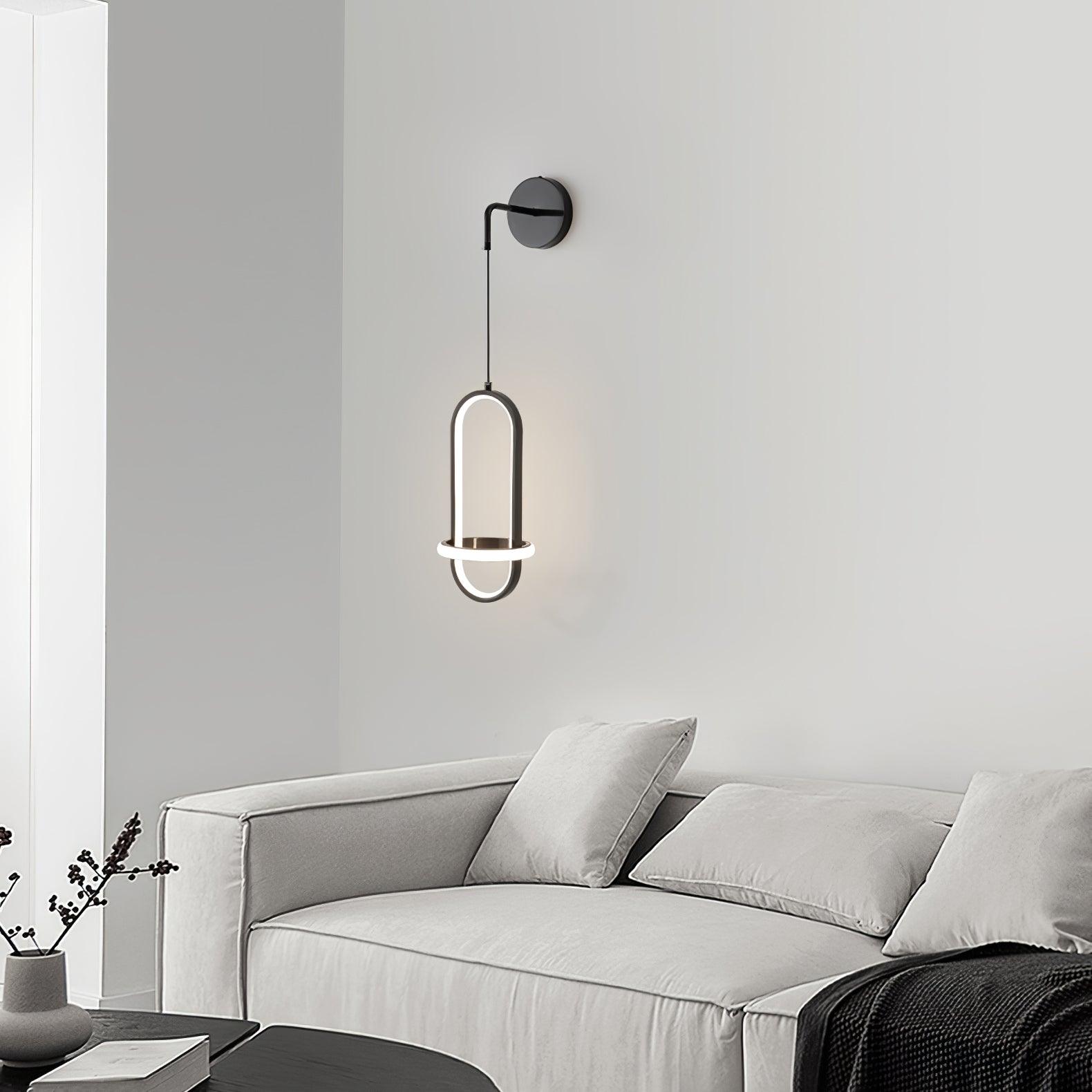 Vivianne Modern Minimalist Oval Brass Wall Light