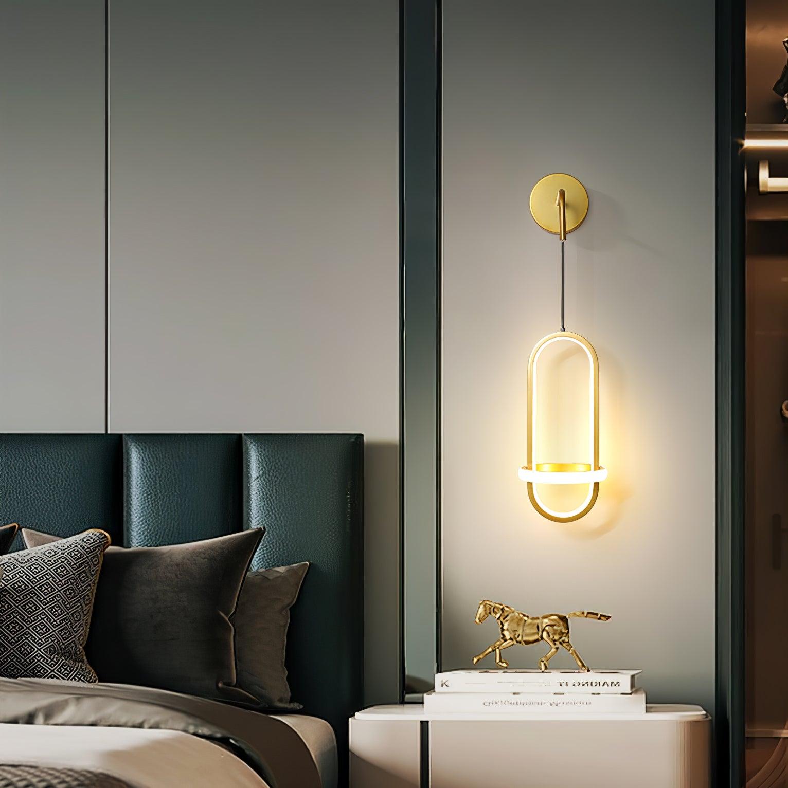 Vivianne Modern Minimalist Oval Brass Wall Light