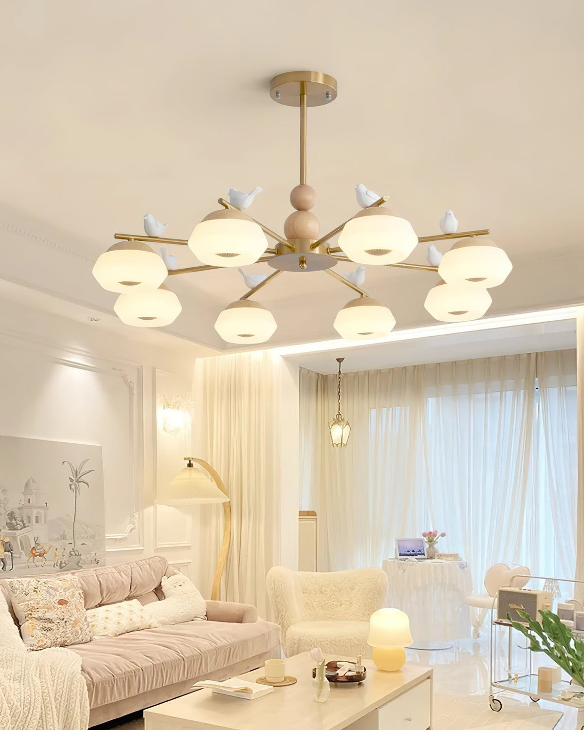 Orieraine Chandelier Brass Bird Ozawa Elegant