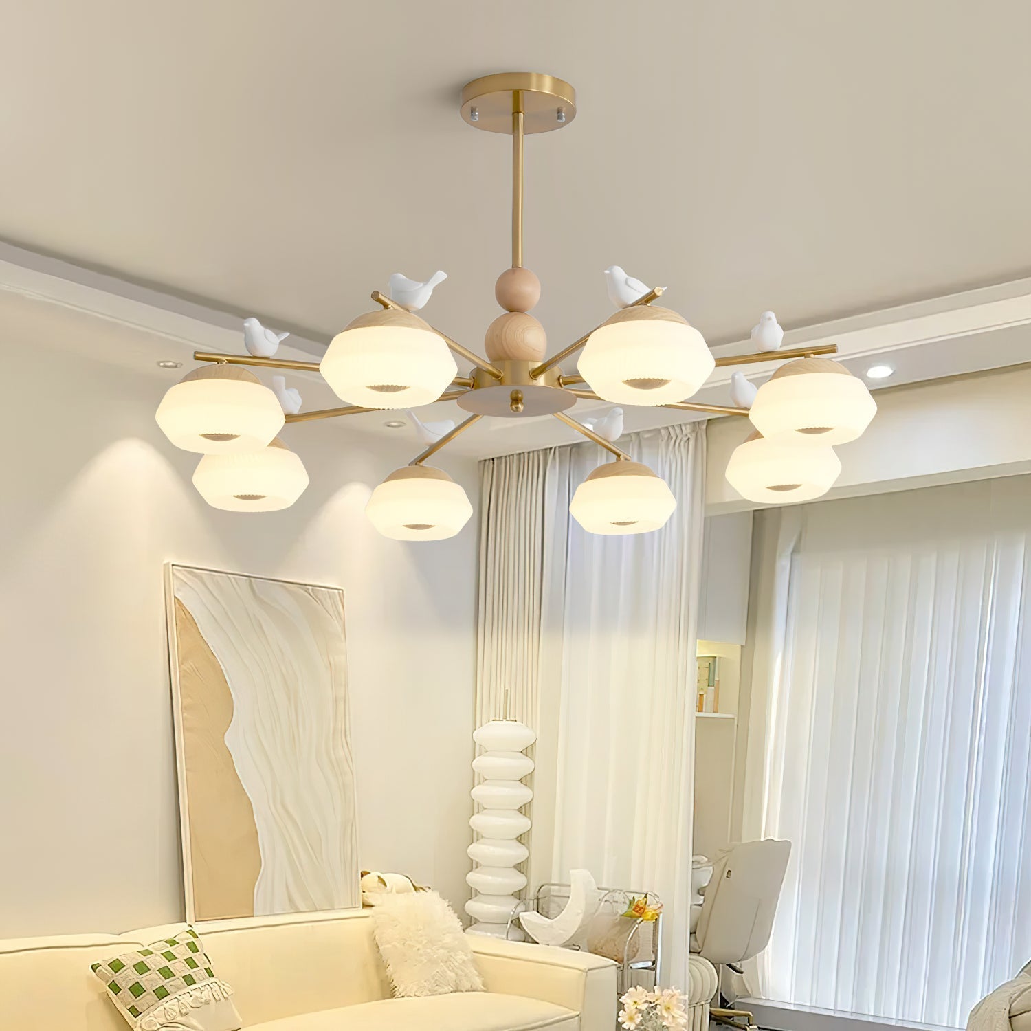 Orieraine Chandelier Brass Bird Ozawa Elegant