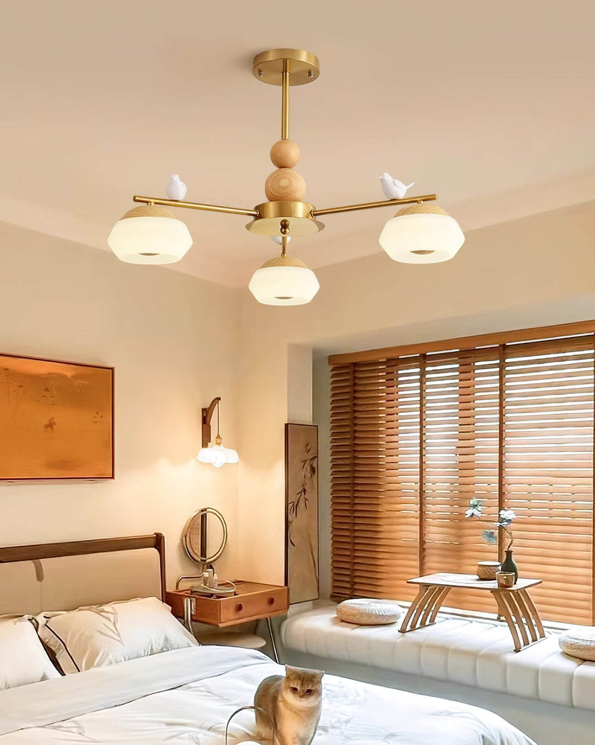 Orieraine Chandelier Brass Bird Ozawa Elegant
