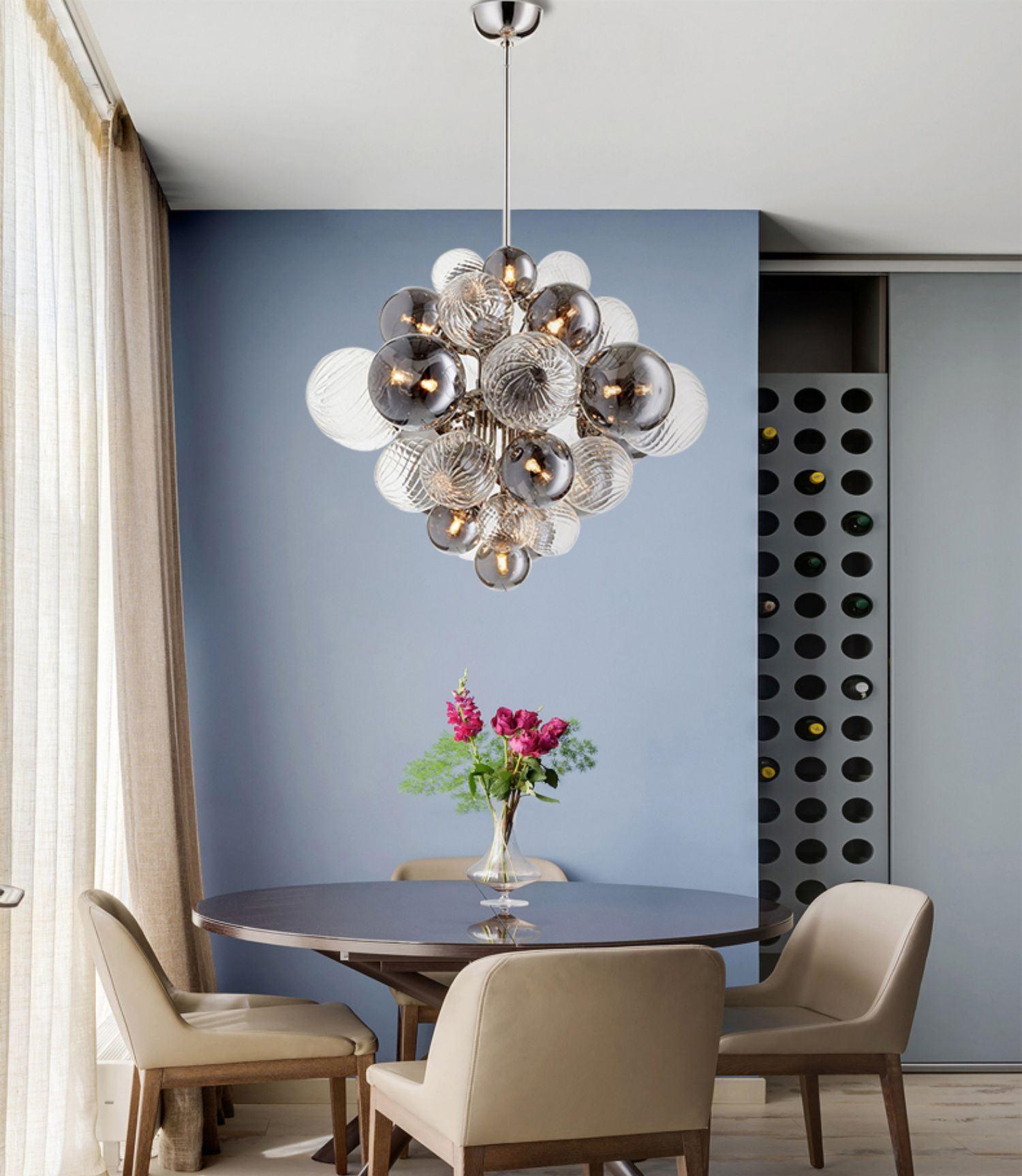 Eirorira Chandelier Pallocino Chrome Glass Ball
