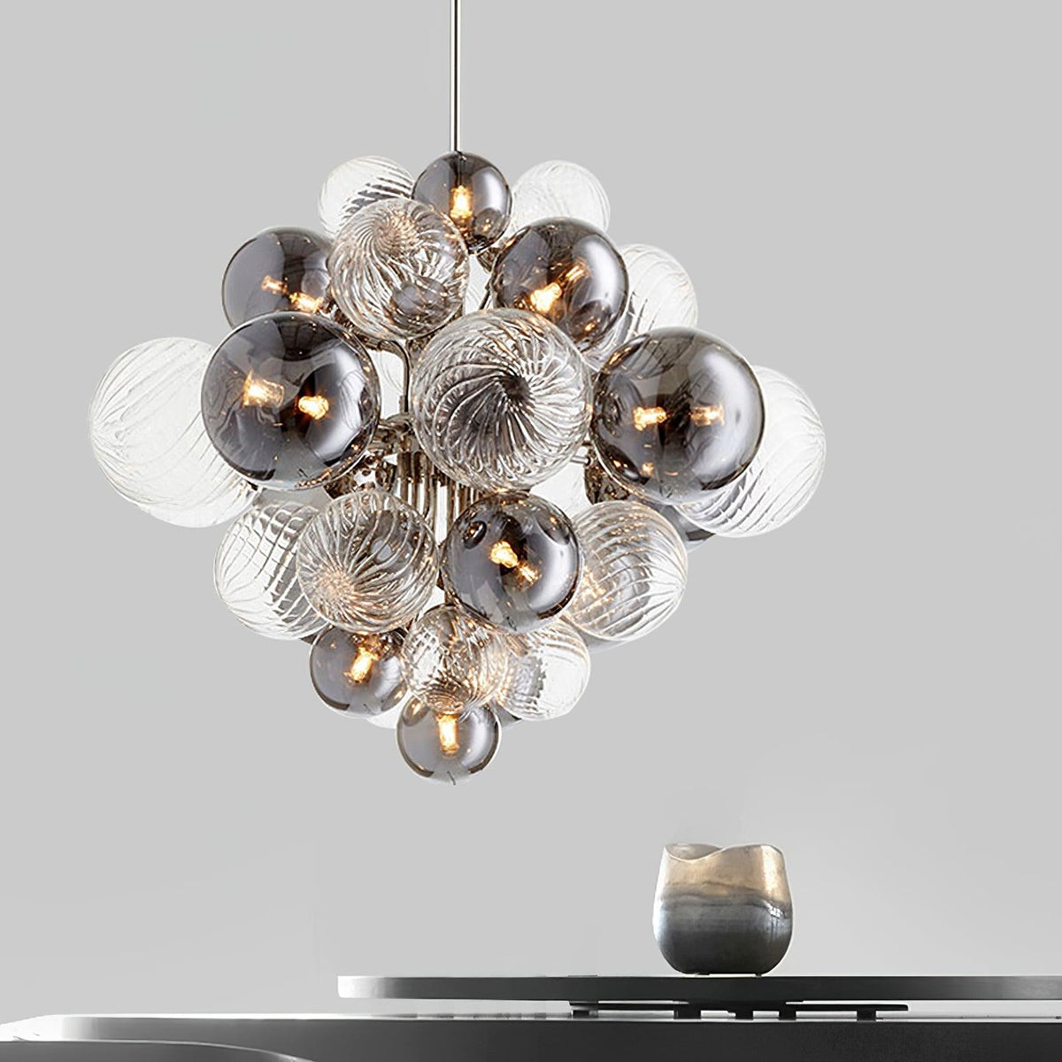 Eirorira Chandelier Pallocino Chrome Glass Ball