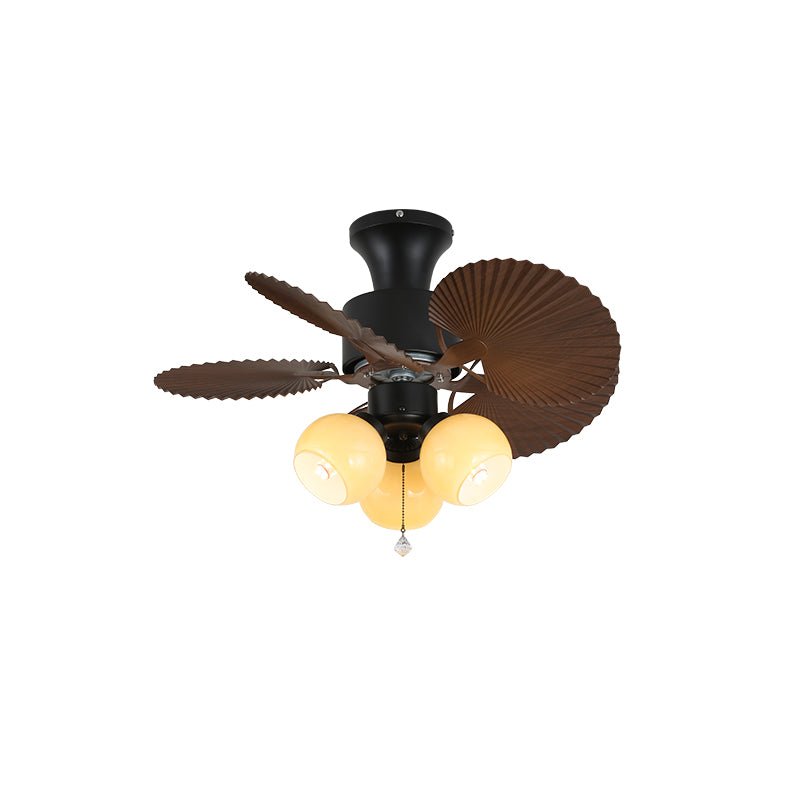 Celoine Tropical Glass Ceiling Fan Light