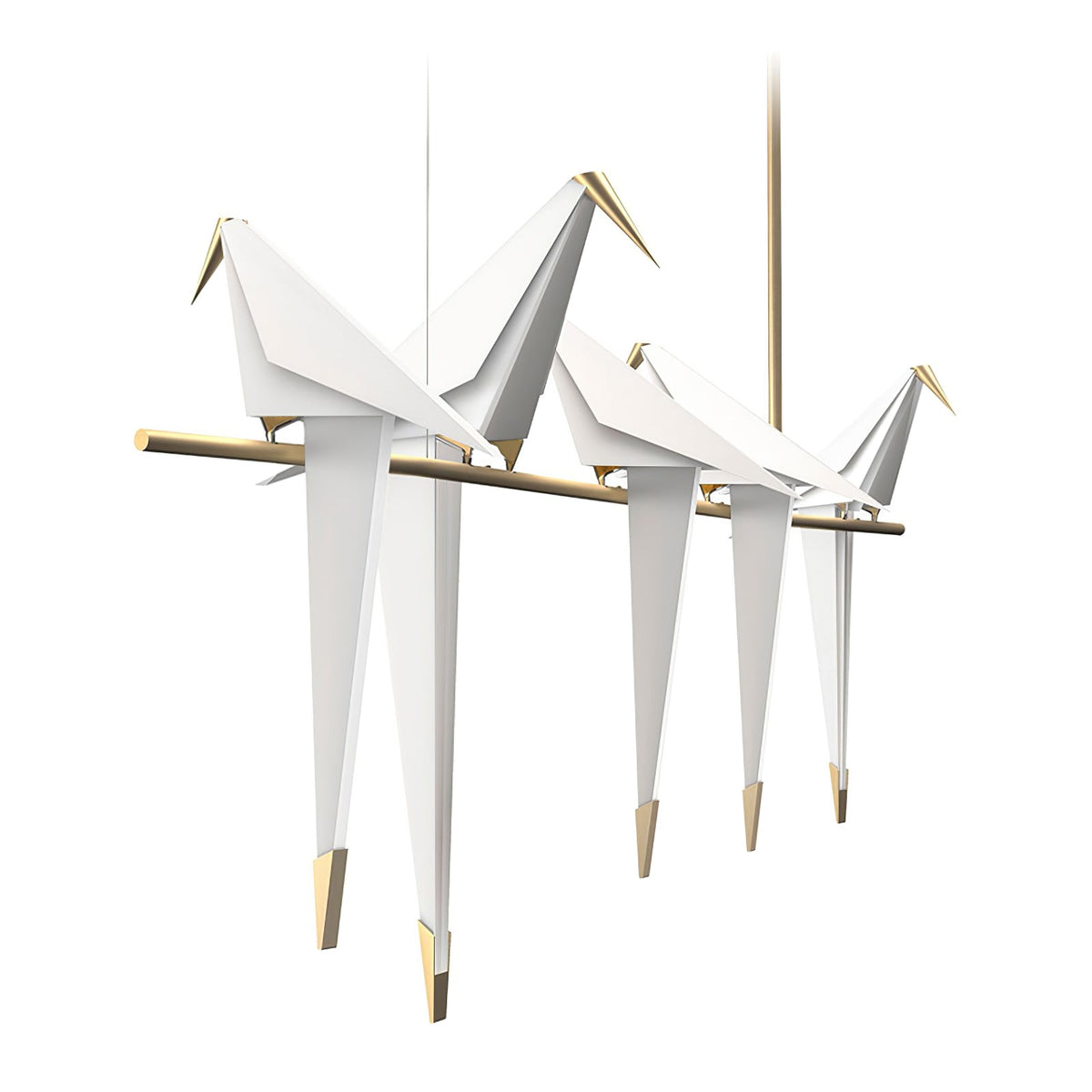 Lunuian Chandelier Paper Crane Bird Sculptural LED