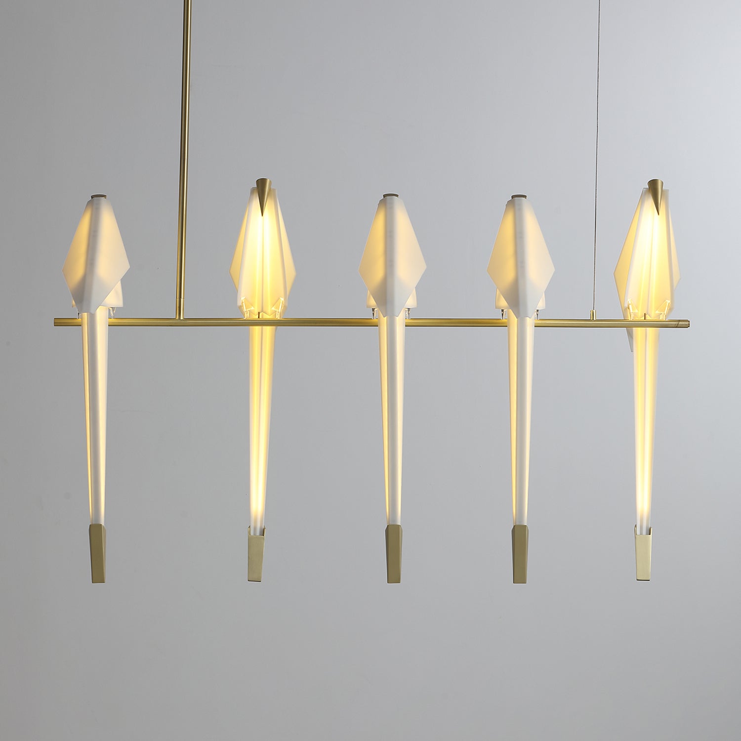 Lunuian Chandelier Paper Crane Bird Sculptural LED