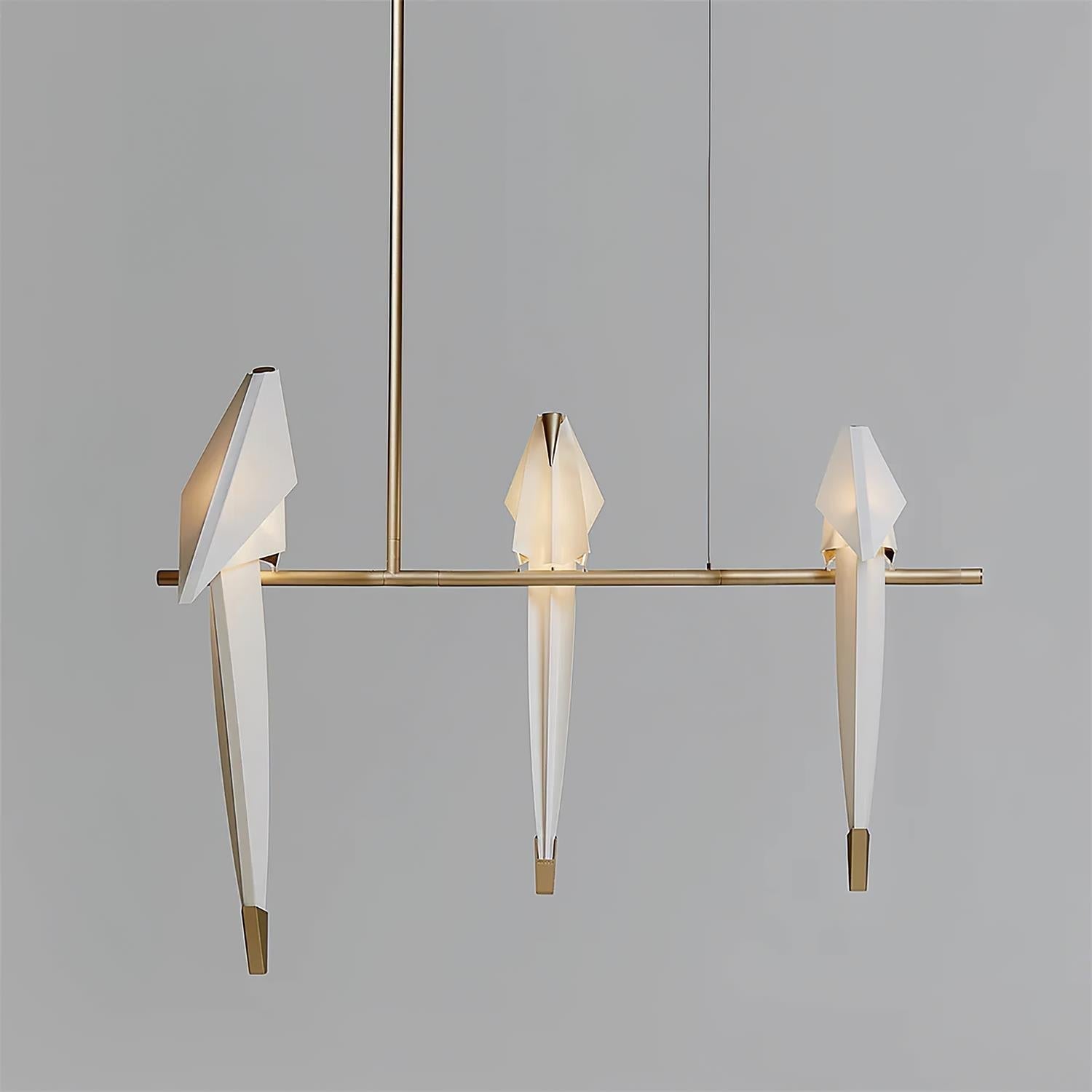 Lunuian Chandelier Paper Crane Bird Sculptural LED