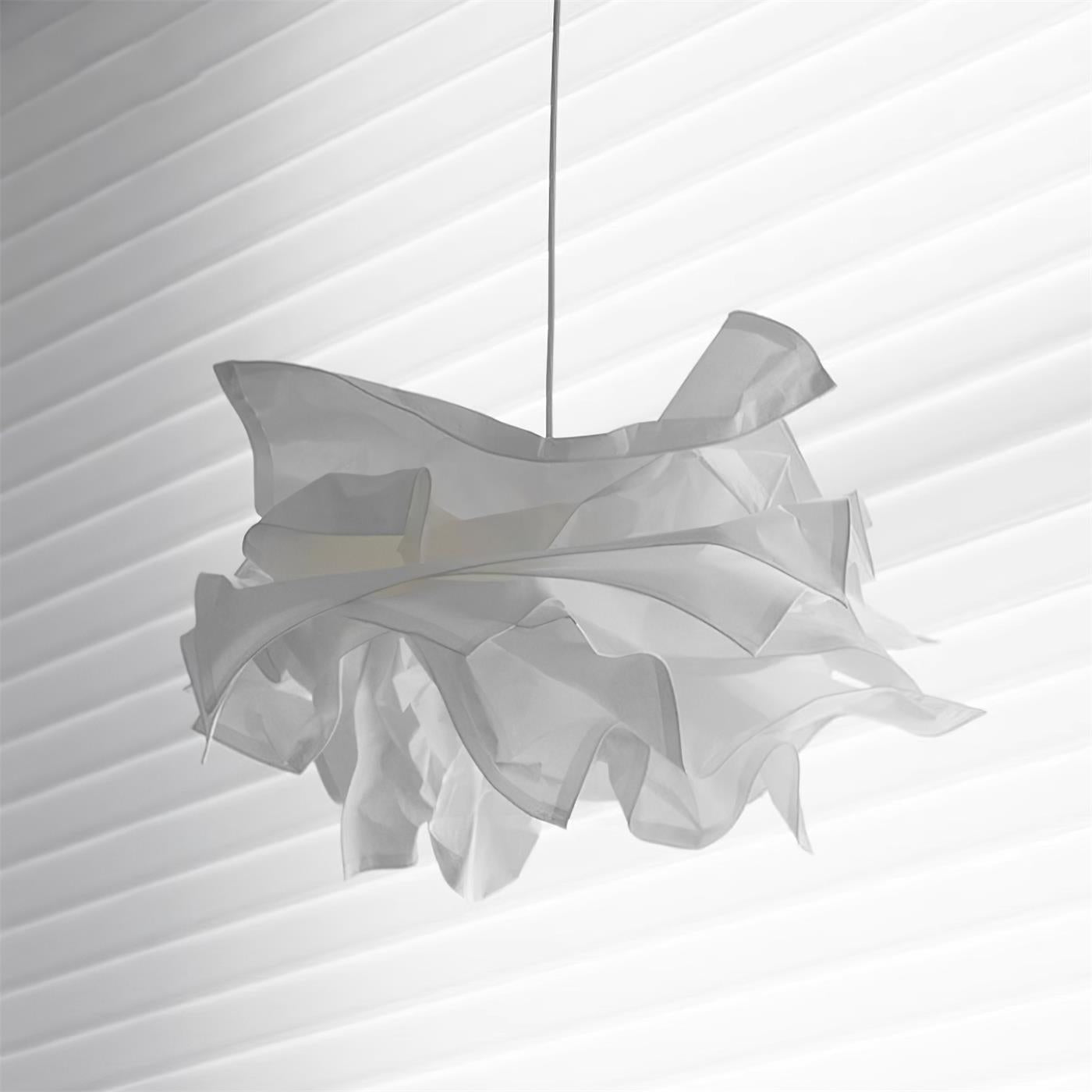 Paper Plug-In Pendant Lamp Pleated Origami Form - Neutral Decor