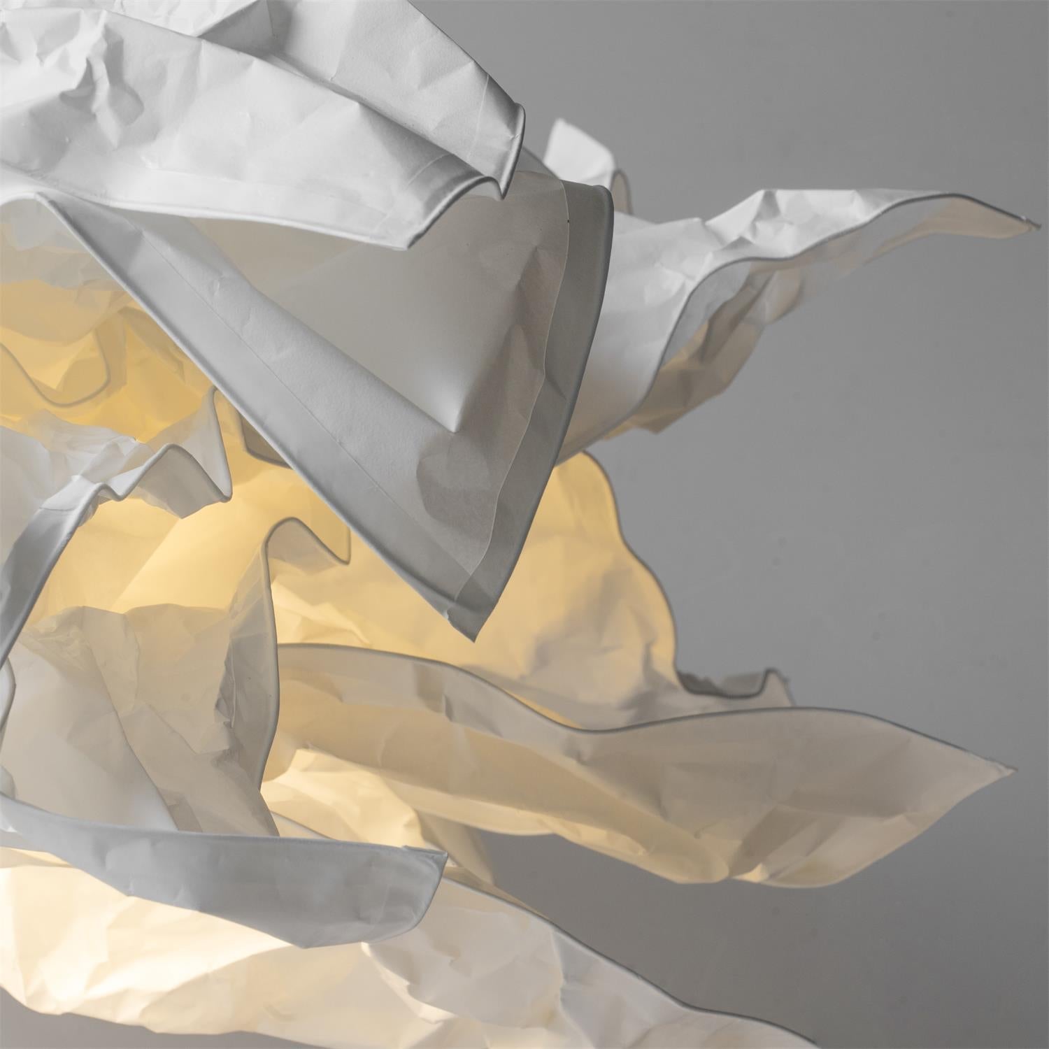Paper Plug-In Pendant Lamp Pleated Origami Form - Neutral Decor