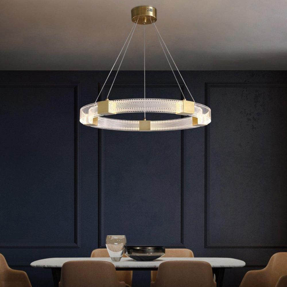 Eurdora Modern Minimalist Ring LED Chandelier - Neutral Decor