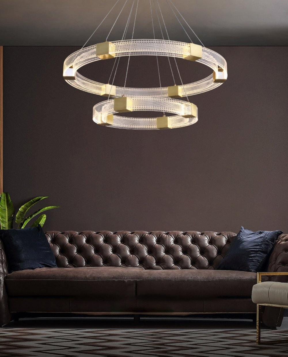 Eurdora Modern Minimalist Ring LED Chandelier - Neutral Decor