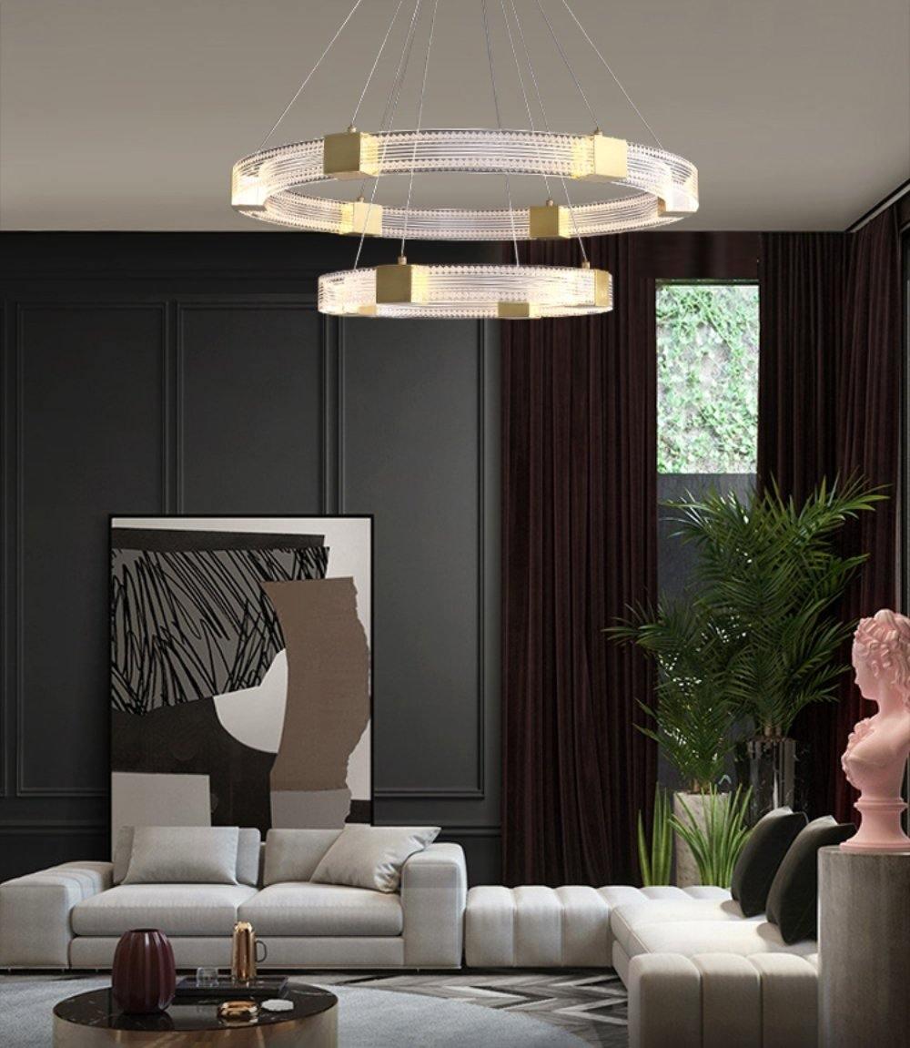 Eurdora Modern Minimalist Ring LED Chandelier - Neutral Decor