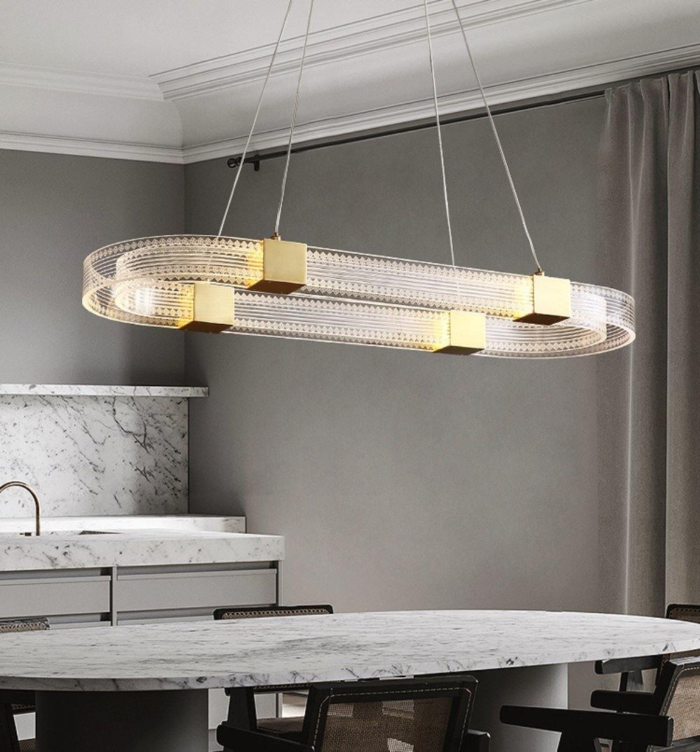 Eurdora Modern Minimalist Ring LED Chandelier - Neutral Decor