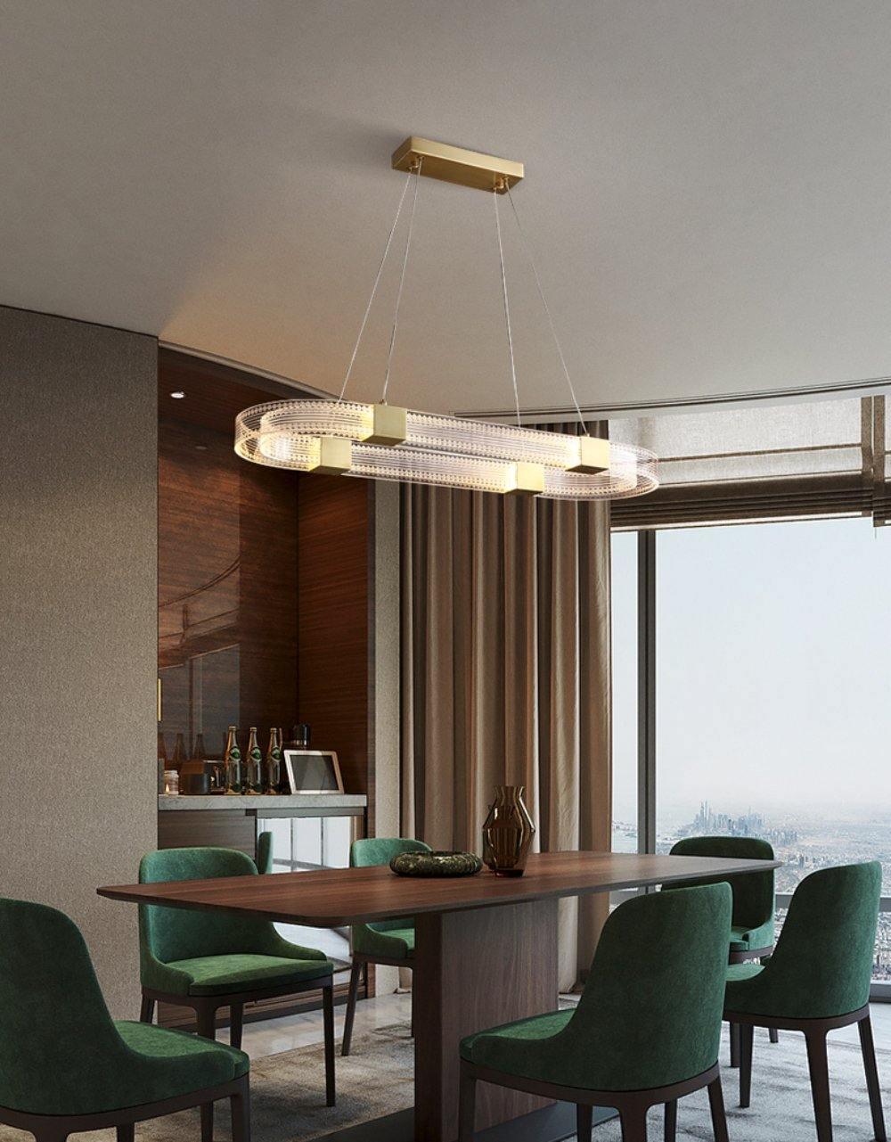 Eurdora Modern Minimalist Ring LED Chandelier - Neutral Decor