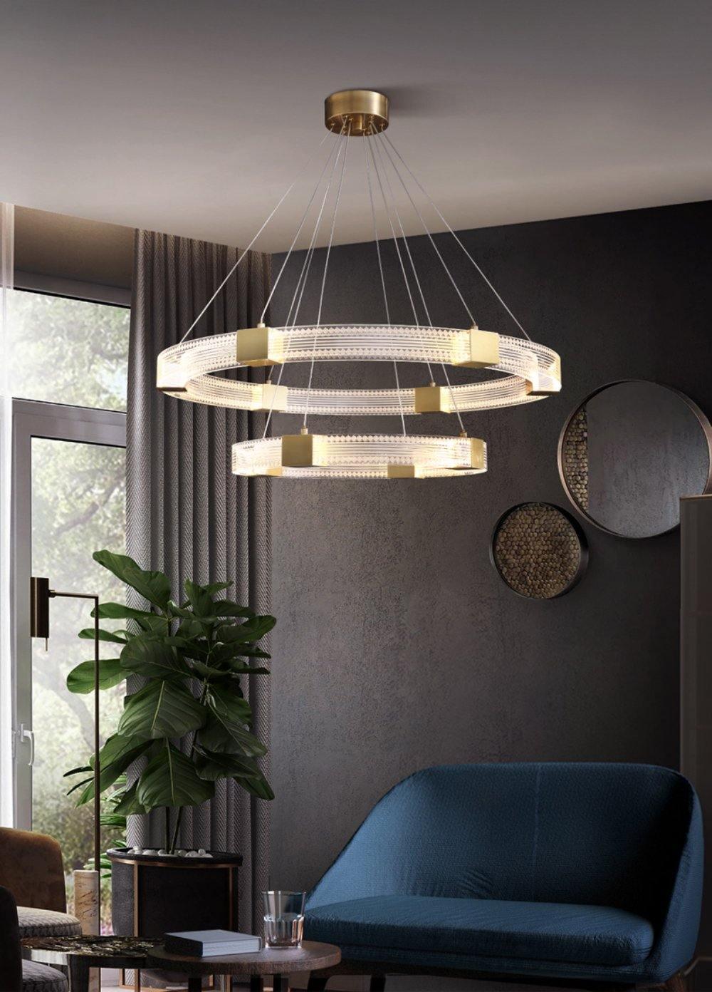 Eurdora Modern Minimalist Ring LED Chandelier - Neutral Decor