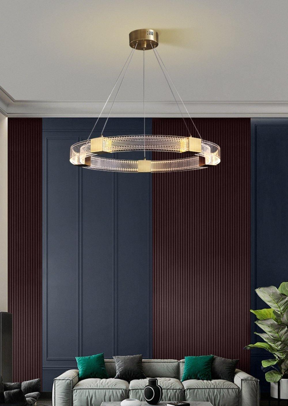 Eurdora Modern Minimalist Ring LED Chandelier - Neutral Decor