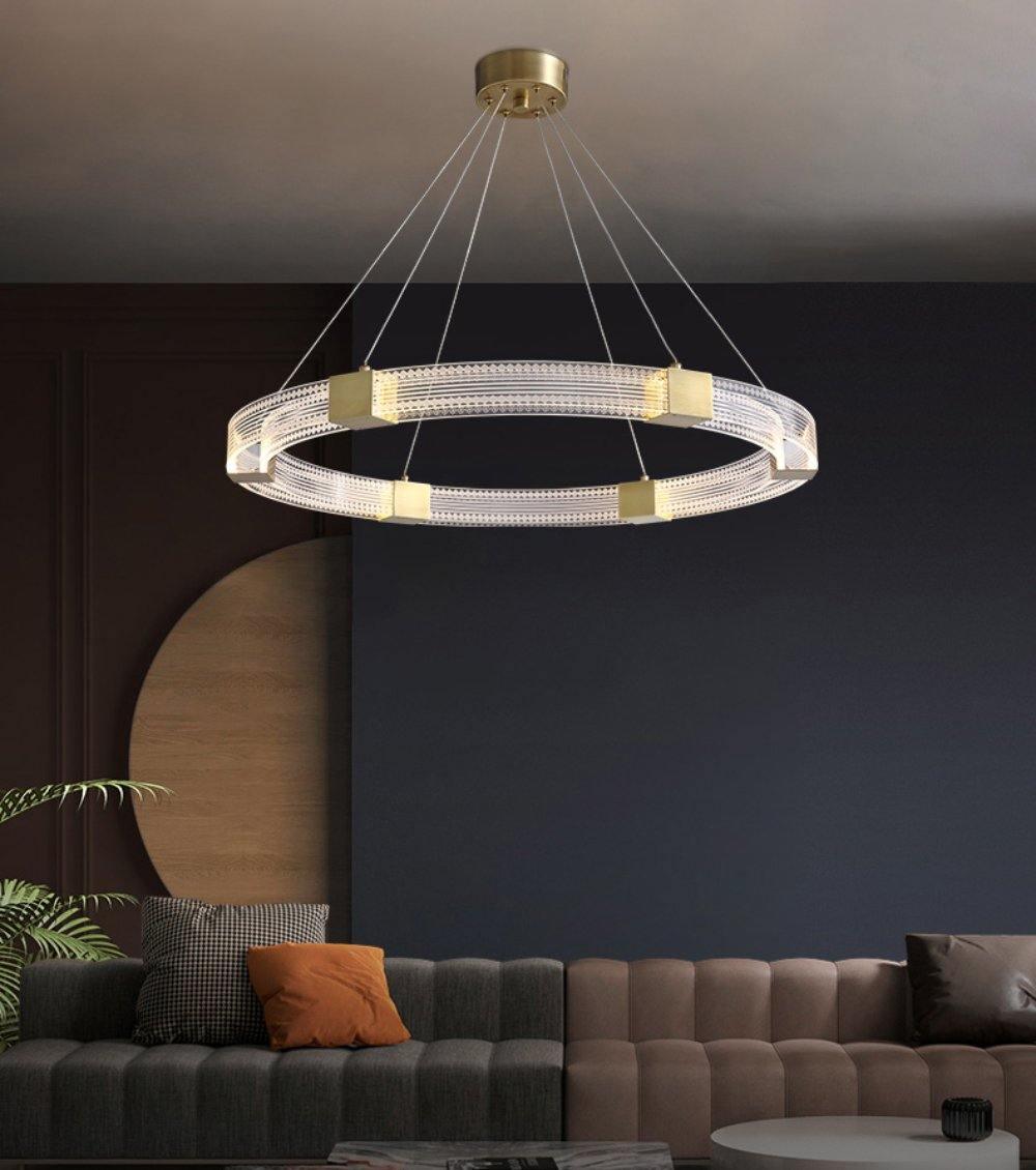 Eurdora Modern Minimalist Ring LED Chandelier - Neutral Decor