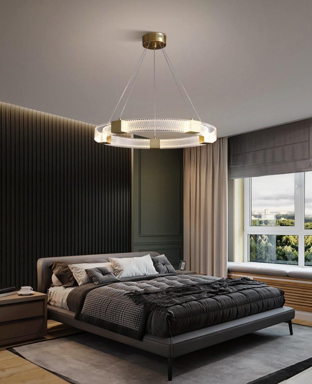 Eurdora Modern Minimalist Ring LED Chandelier - Neutral Decor