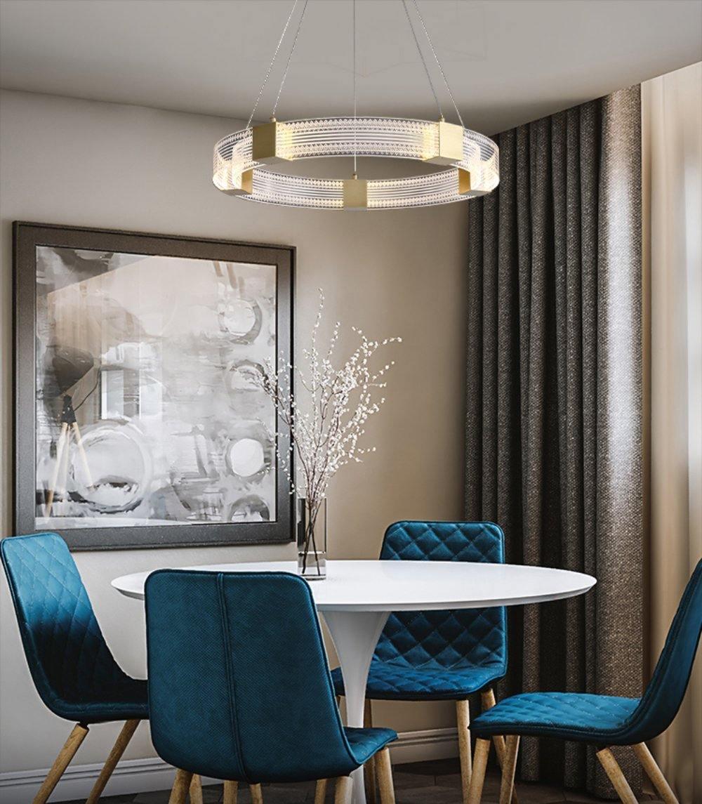 Eurdora Modern Minimalist Ring LED Chandelier - Neutral Decor