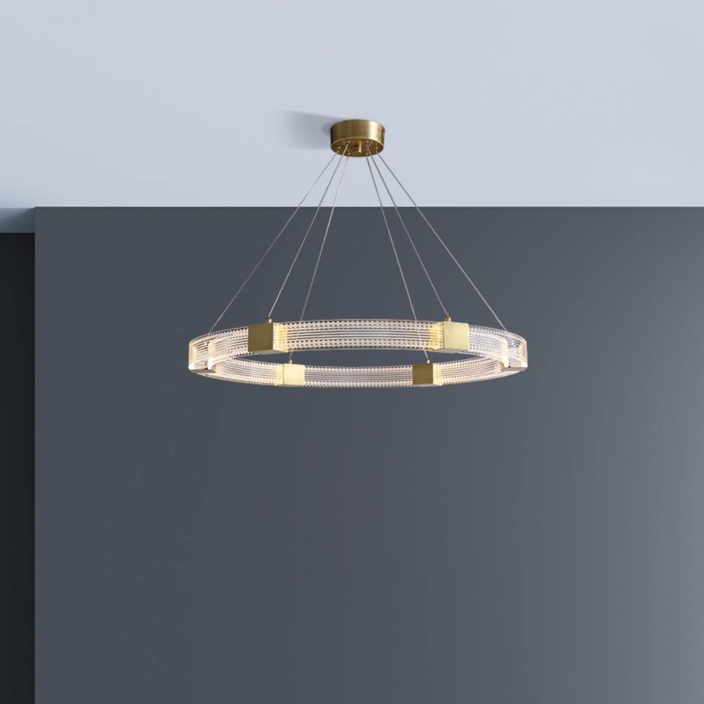 Eurdora Modern Minimalist Ring LED Chandelier - Neutral Decor