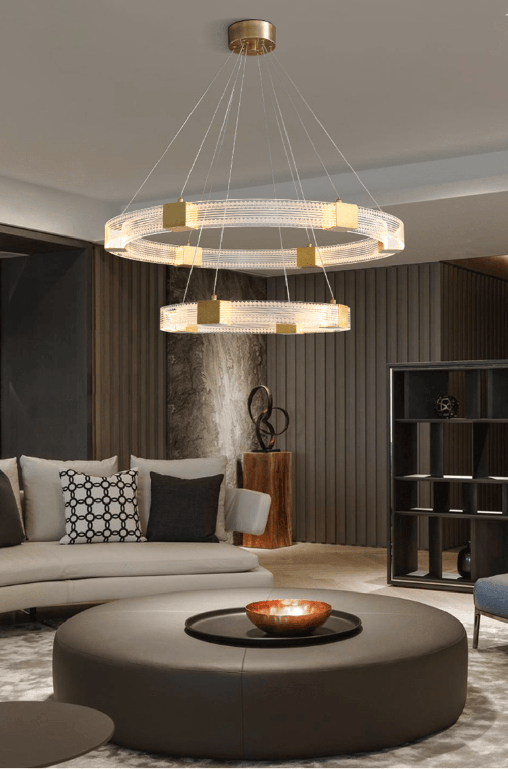 Eurdora Modern Minimalist Ring LED Chandelier - Neutral Decor