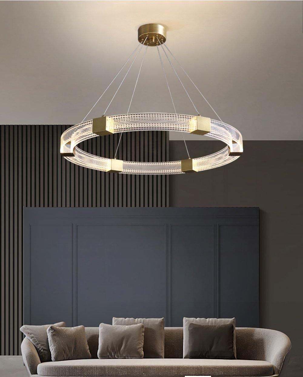 Eurdora Modern Minimalist Ring LED Chandelier - Neutral Decor