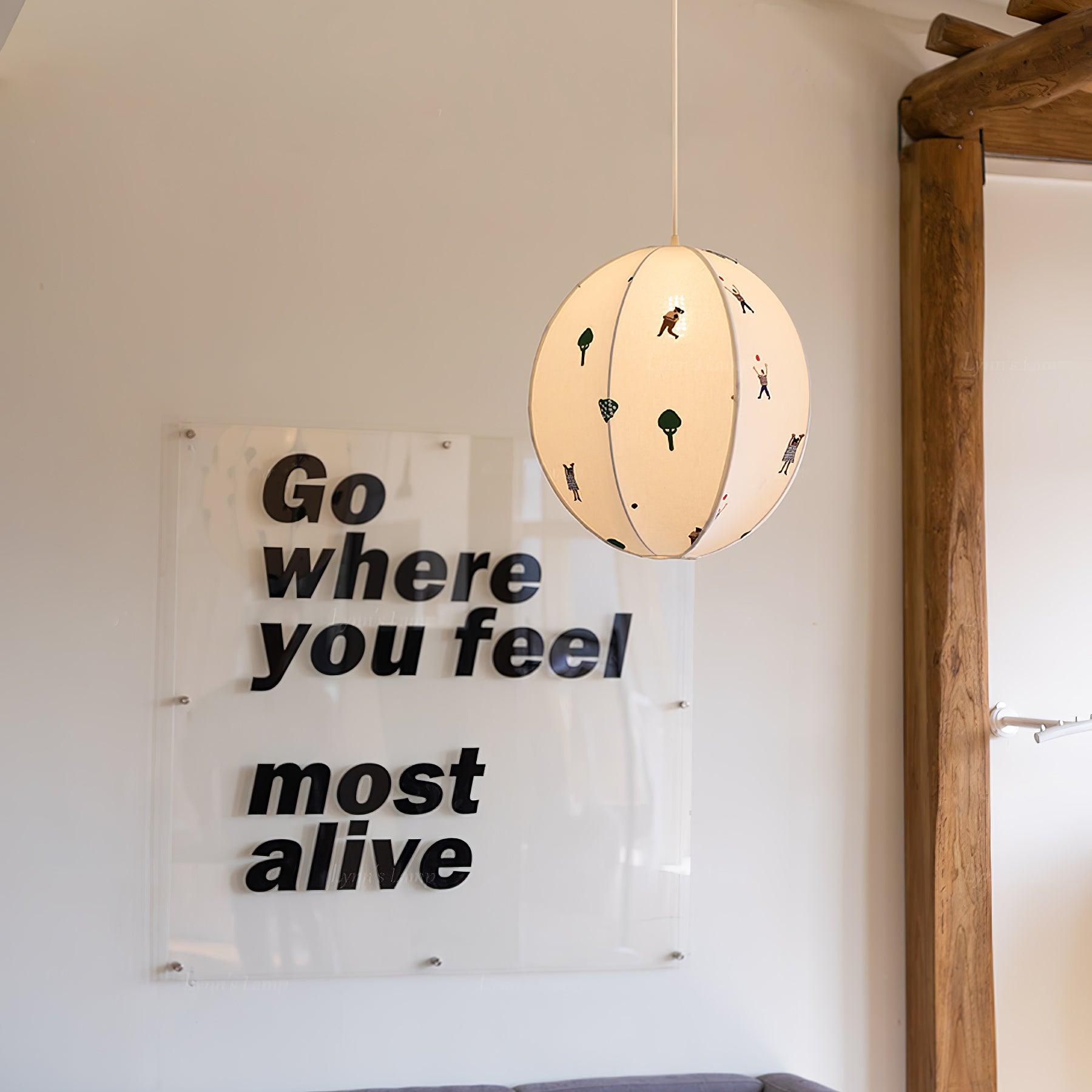 Wacell Art Textile Swag Fabric Pendant Lamp