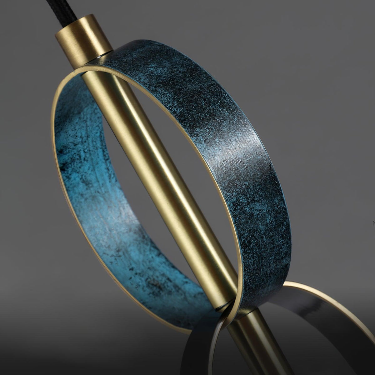 Eirerine Pendant Light Glass Brass Teal