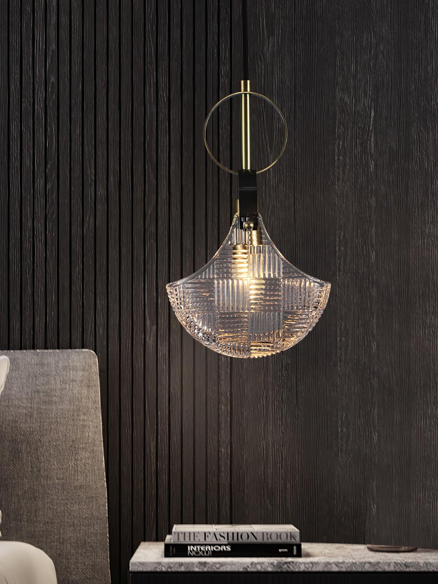 Eirerine Pendant Light Glass Brass Teal