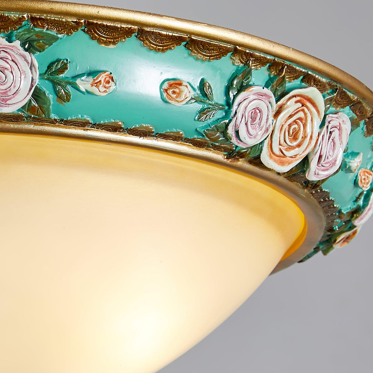 Cexora Pastoral Bowl Resin Glass Ceiling Light