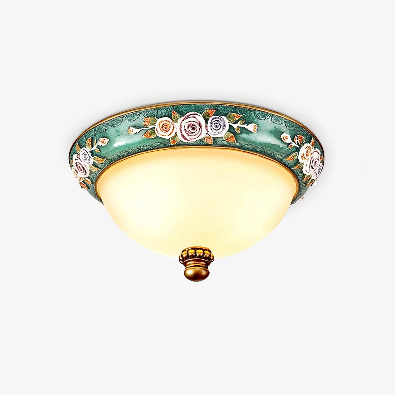 Cexora Pastoral Bowl Resin Glass Ceiling Light