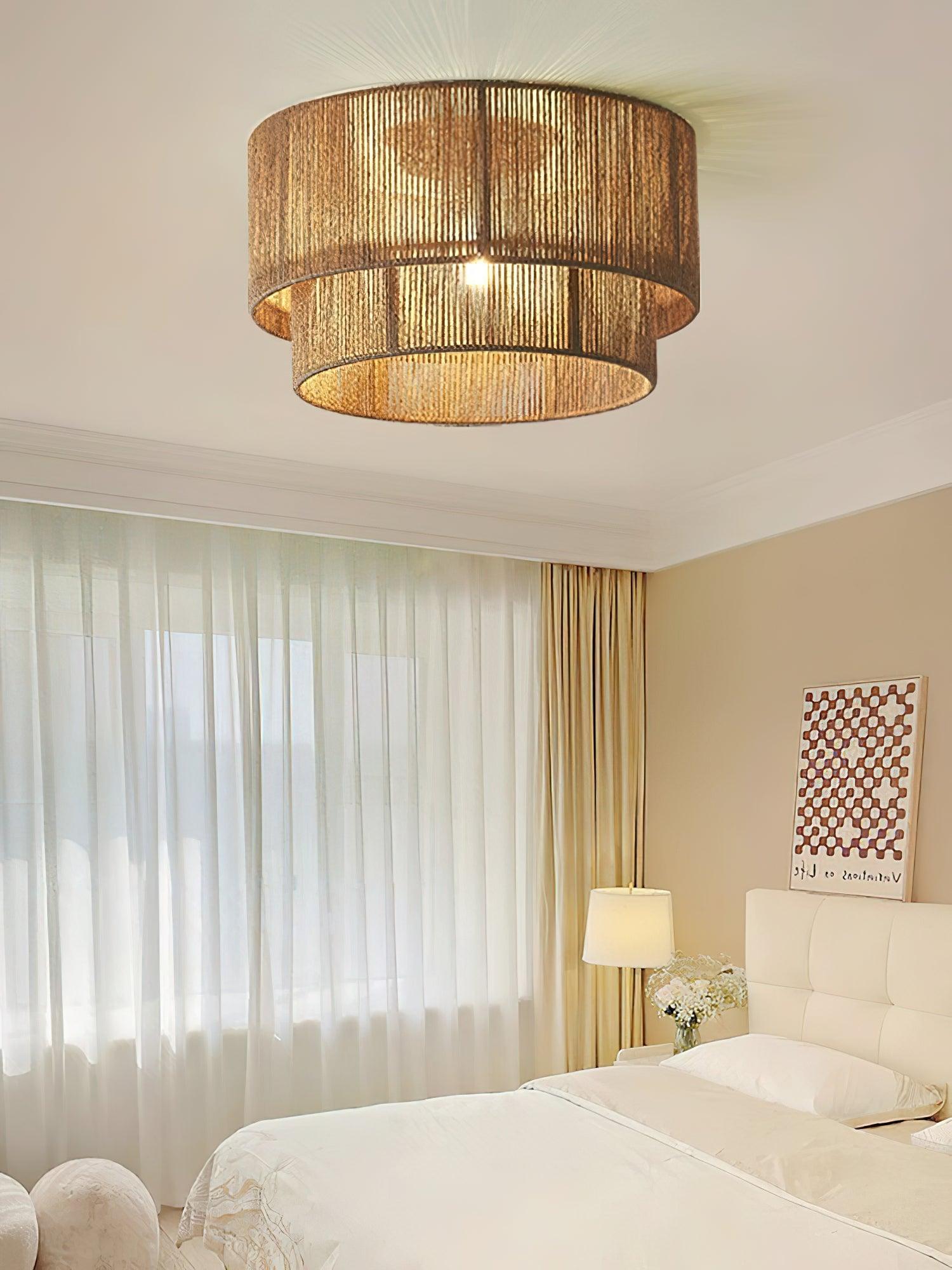 Casora Classic Art Natural Rope Ceiling Light