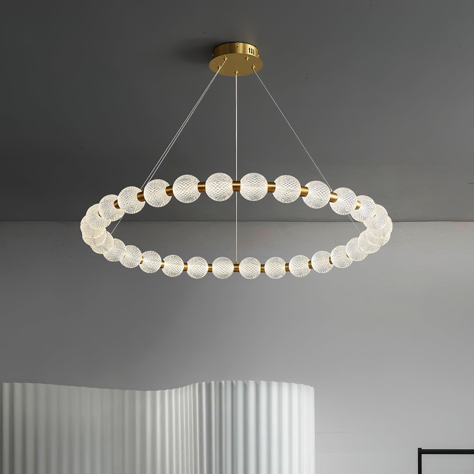 Soleena Chandelier Pearl Gold Ring Elegant