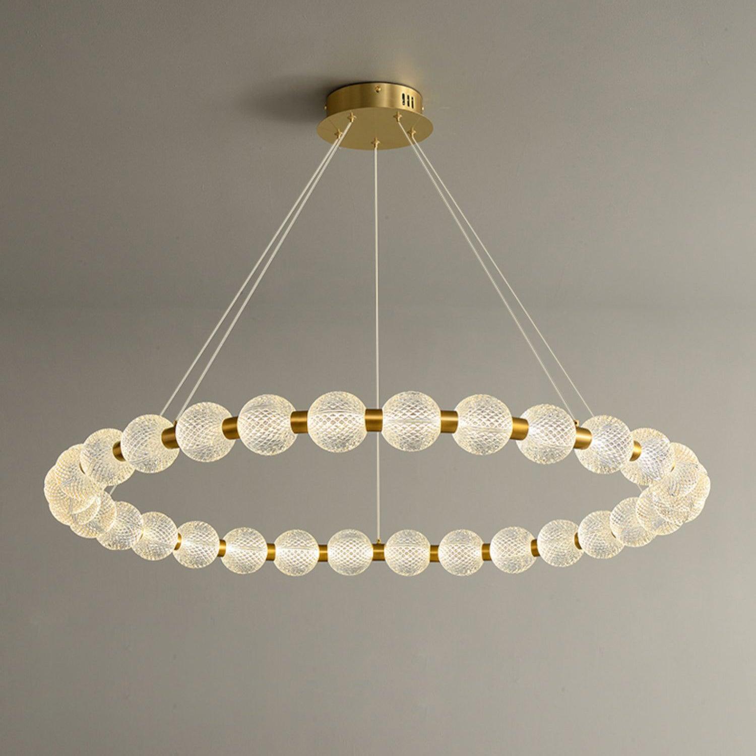 Soleena Chandelier Pearl Gold Ring Elegant