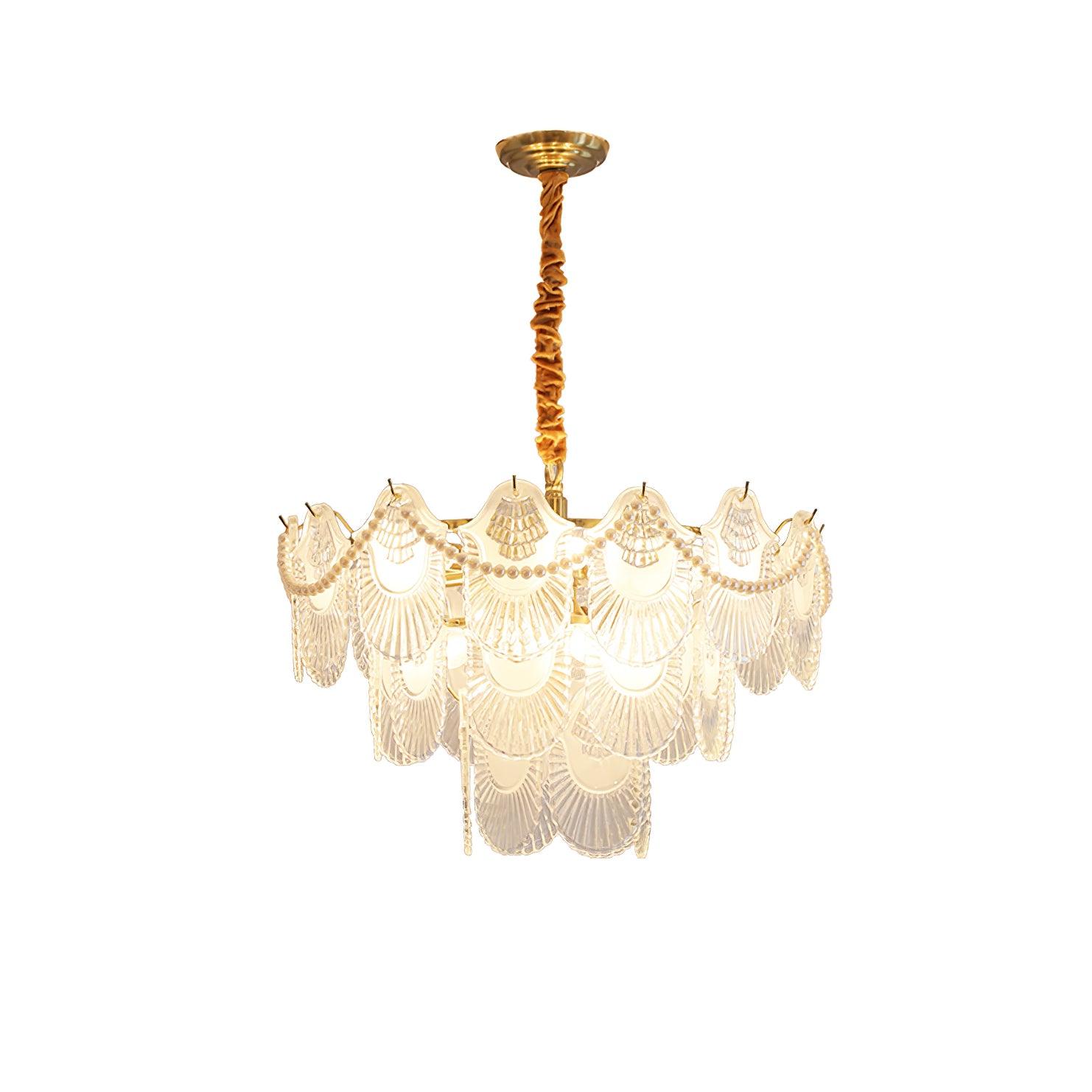 Liorelelle Chandelier Pearl Glass Shell