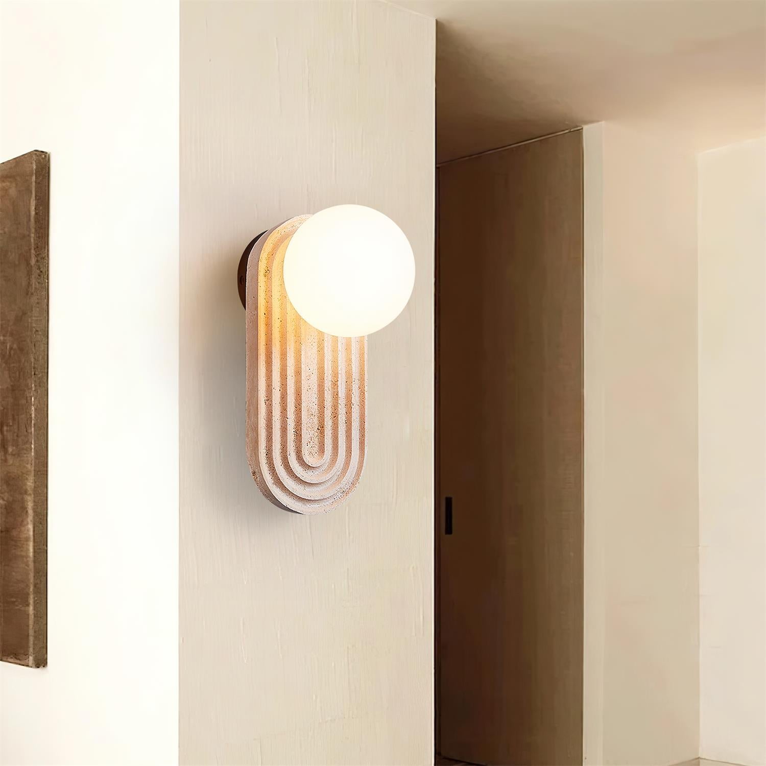 Pebivo Travertine Wall Lamp - Neutral Decor