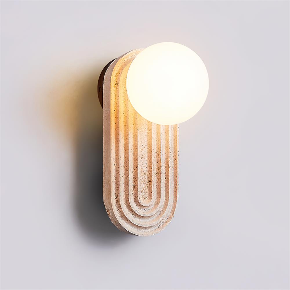 Pebivo Travertine Wall Lamp - Neutral Decor